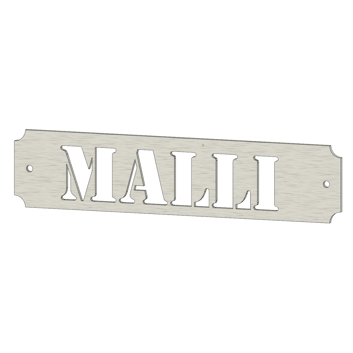 Kustomoitava nimikyltti laserleikattu