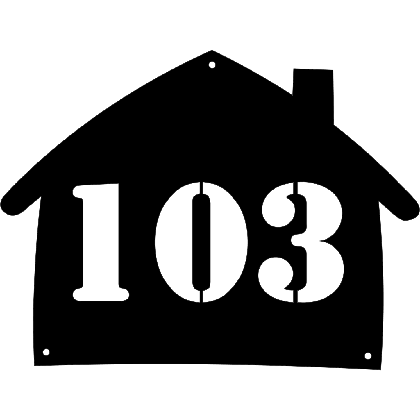 Kota metallinen kustomoitava talonumero, jonka talon siluetti ja piippu henkivät kodikkuutta. Laserleikattu ja säänkestävä kyltti saatavana useissa materiaaleissa kuten corten teräs ja ruostumaton teräs. Sopii sekä moderniin kotiin että mökille.
