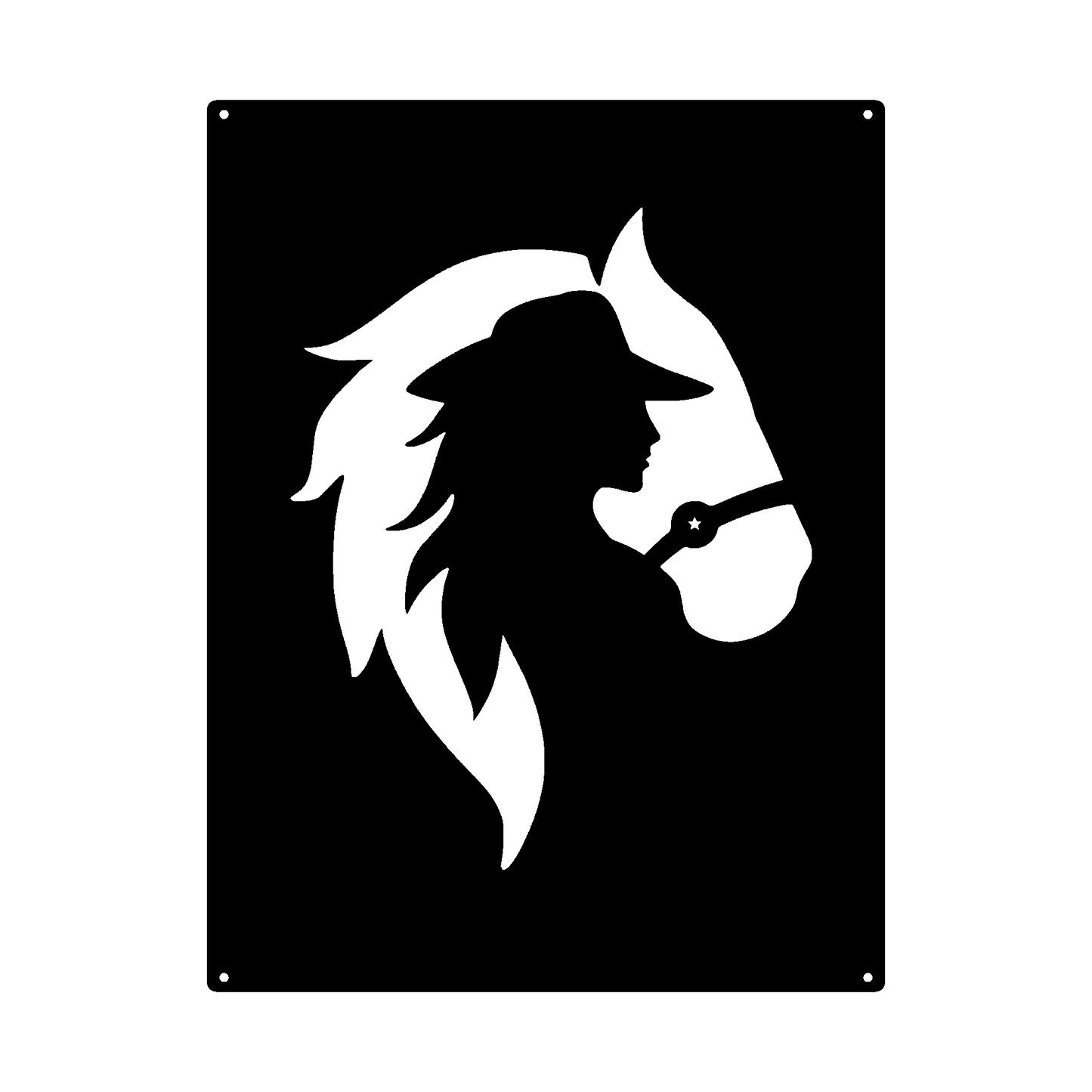Luottamus – tyttö & hevonen metallitaulu