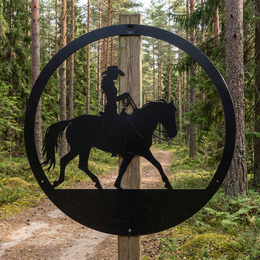 Ratsastaja – hevosaiheinen metallikyltti
