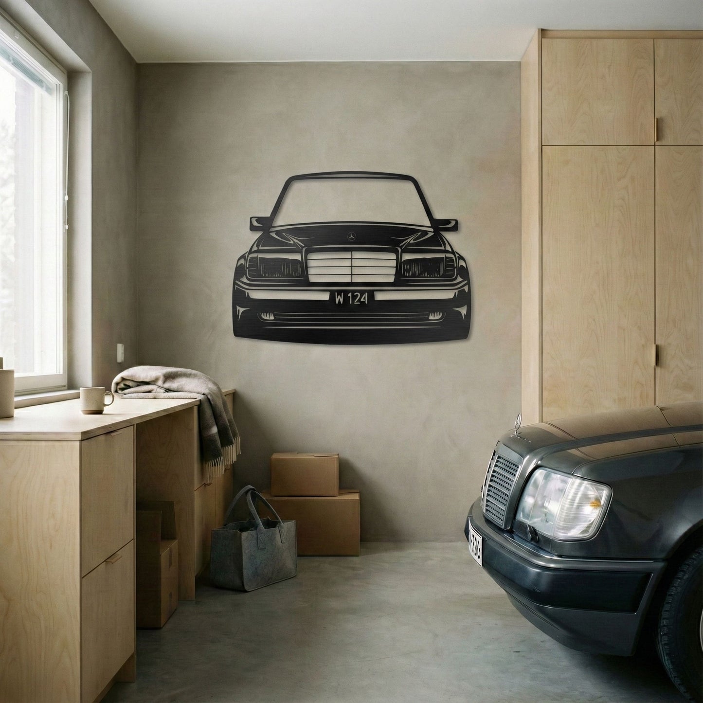 W124 Keula metallinen seinäkyltti