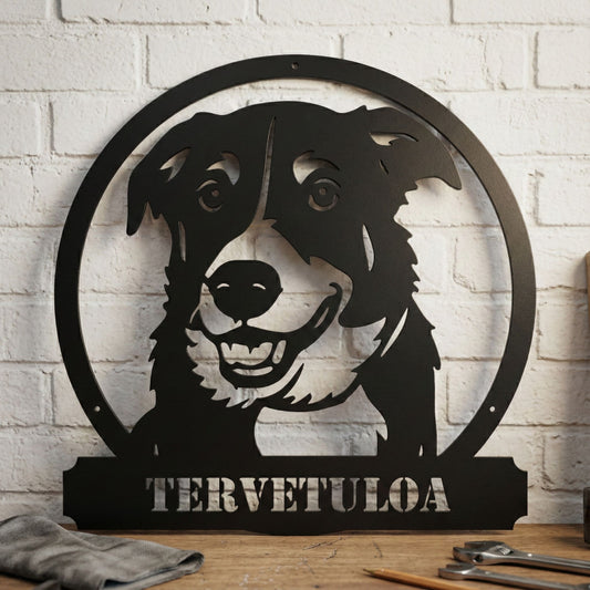 Bordercollie kustomoitava metallikyltti