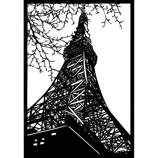 Metallitaulu Eiffel torni jossa näkyy Pariisin ikoninen siluetti. Suomessa valmistettu laserleikattu taulu on tyylikäs ja ajaton sisustuselementti joka sopii olohuoneeseen makuuhuoneeseen tai työtilaan. Saatavana useissa materiaaleissa kuten corten teräs ja ruostumaton teräs.