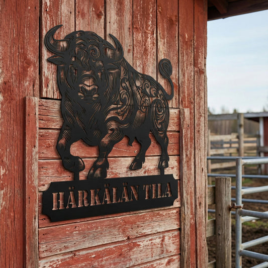 Härkä kustomoitava metallikyltti