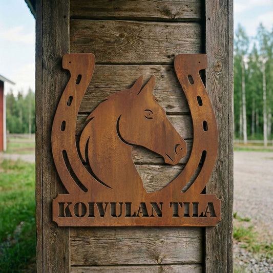Tallikyltti – hevosenkenkä ja hevonen