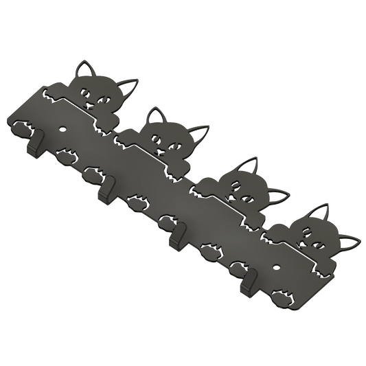 Kissanpennut naulakko jossa neljä suloista kissanpentua muodostavat leikkisän siluetin. Suomessa valmistettu metallinen seinänaulakko sopii eteiseen keittiöön tai lastenhuoneeseen ja toimii myös lahjana kissanystäville. Laserleikattu ja kestävä design yhdistää tyylin ja käytännöllisyyden.