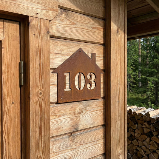 Koti metallinen kustomoitava talonumero