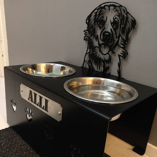 Korotettu ruokakuppiteline koirille koko L (korkeus 25 cm)
