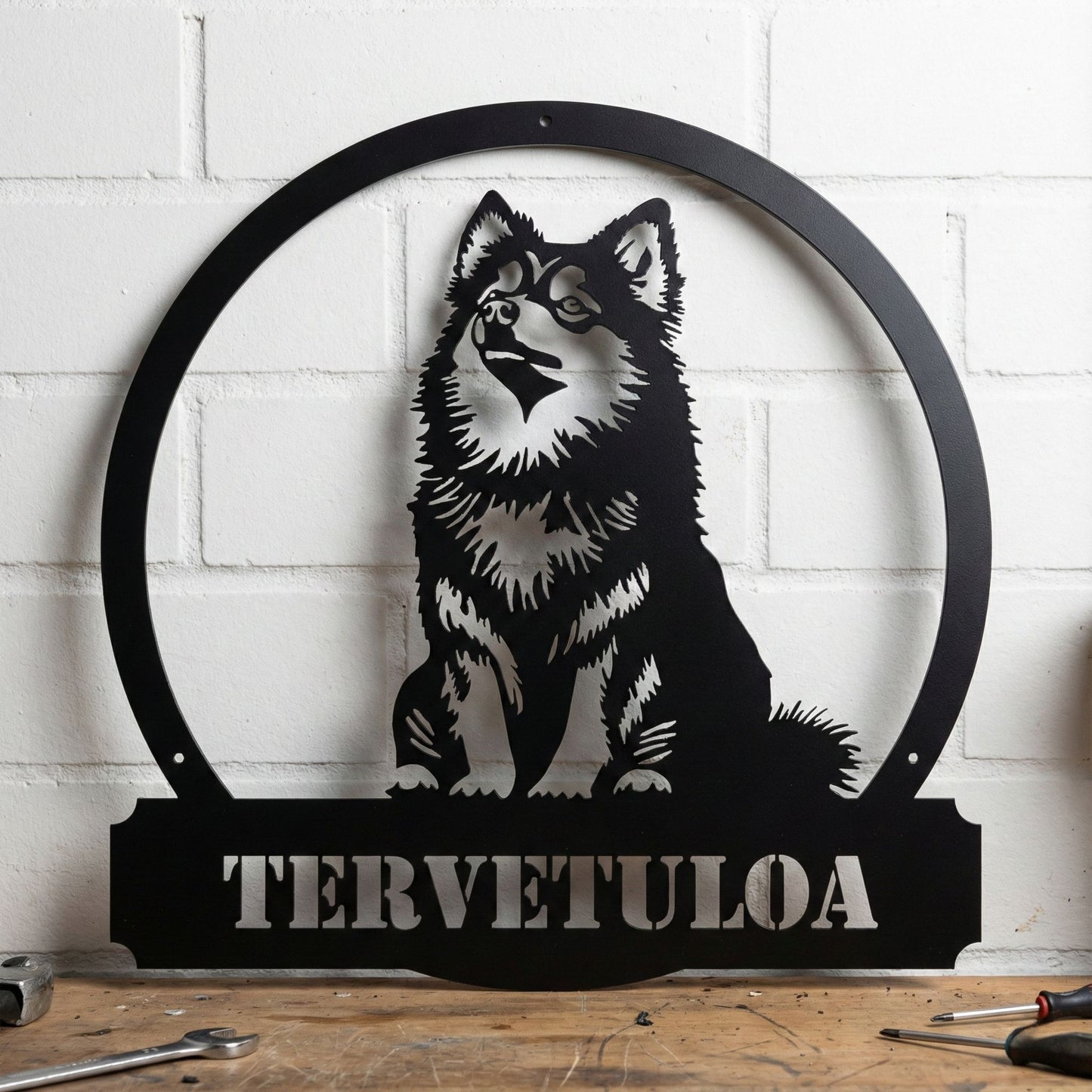 Lapinkoira kustomoitava metallikyltti