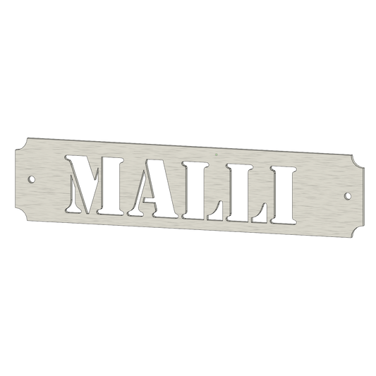 Kustomoitava nimikyltti laserleikattu