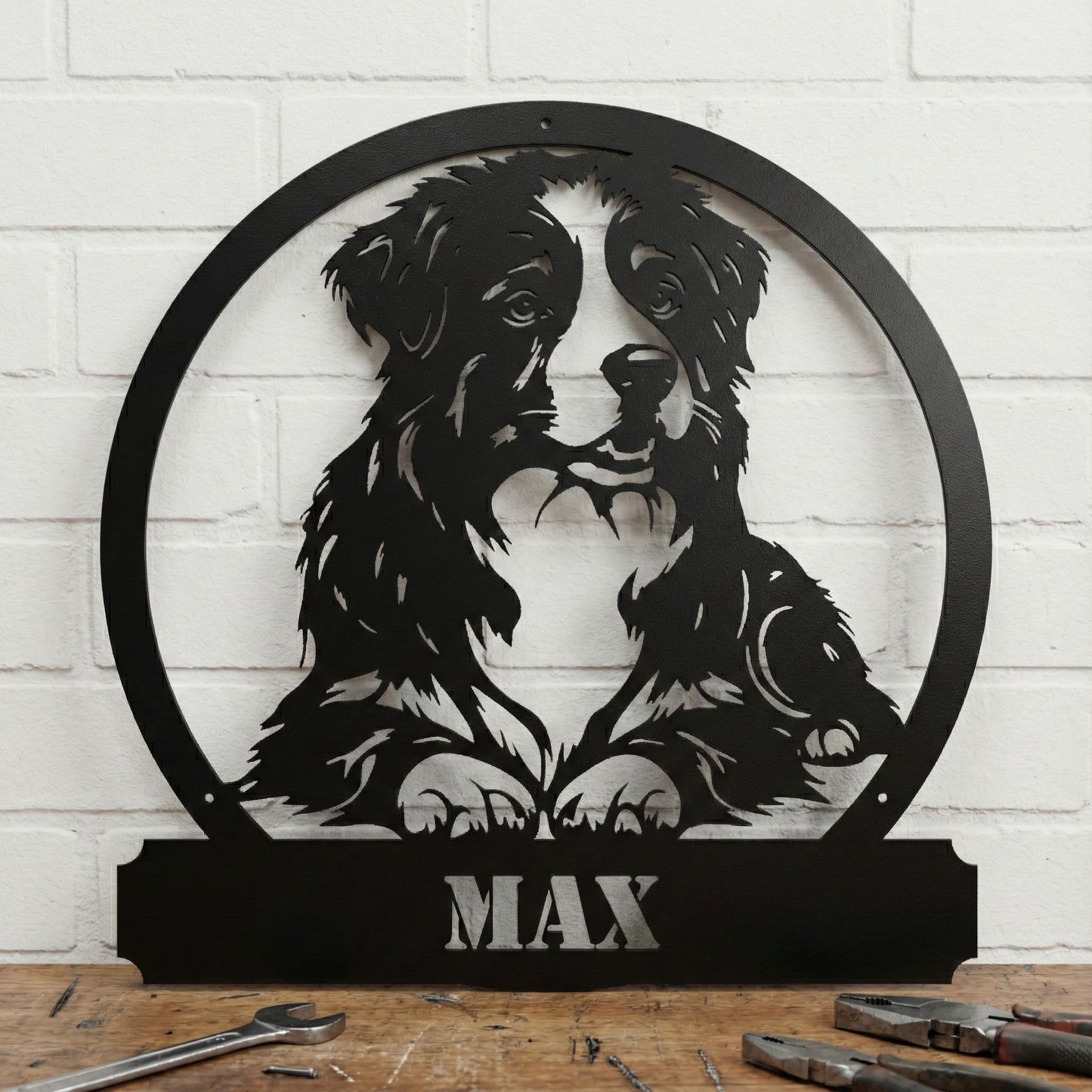 Paimenkoira kustomoitava metallikyltti