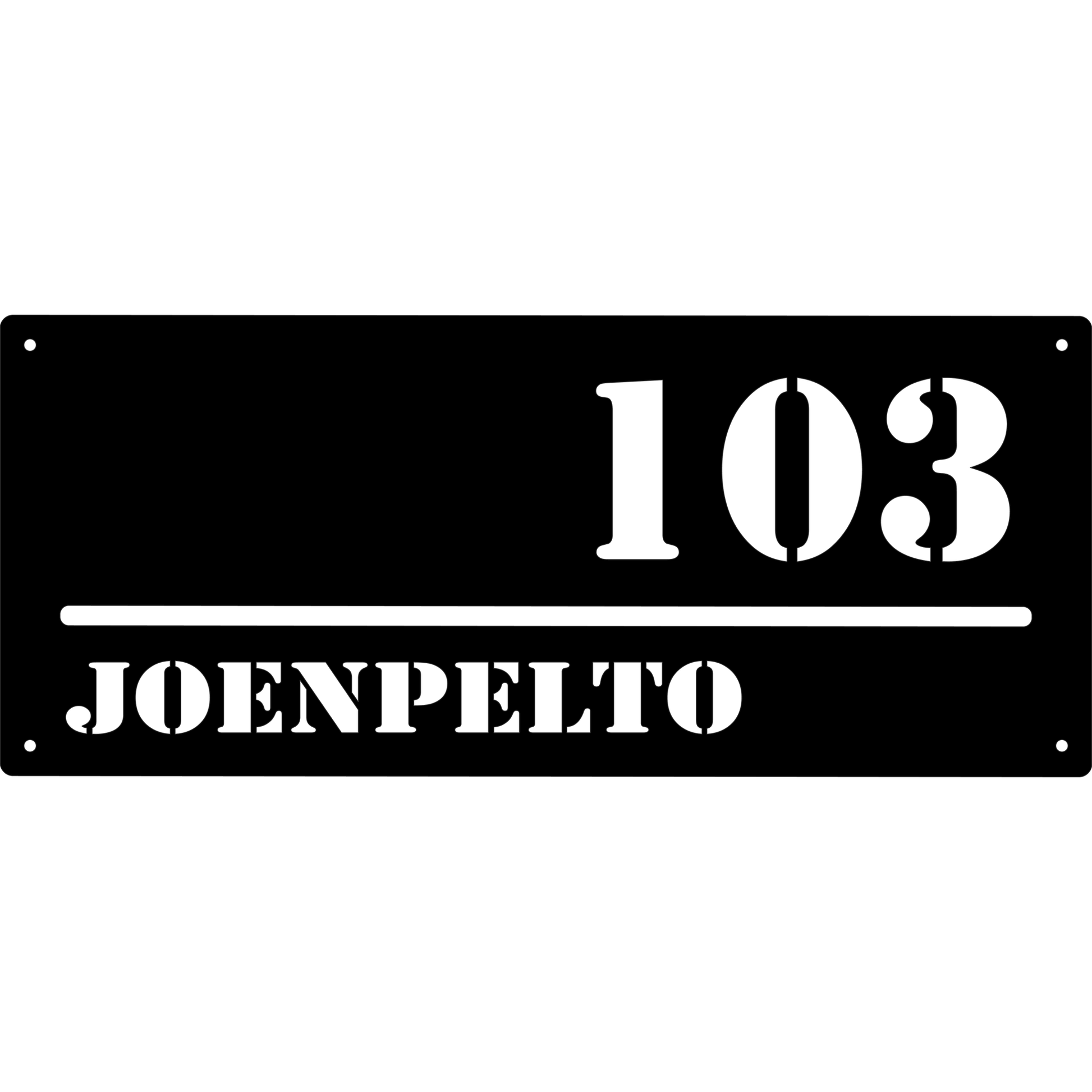 Rouhea metallinen kustomoitava talonumero, jossa yhdistyvät suomalainen muotoilu, tyylikkyys ja kestävyys. Kylttiin voi lisätä talonumeron ja tekstin, kuten sukunimen tai tervetulotoivotuksen. Saatavilla hiiliteräksestä, corten-teräksestä, maalattuna mustana sekä harjatusta tai peilihiotusta RST:stä.