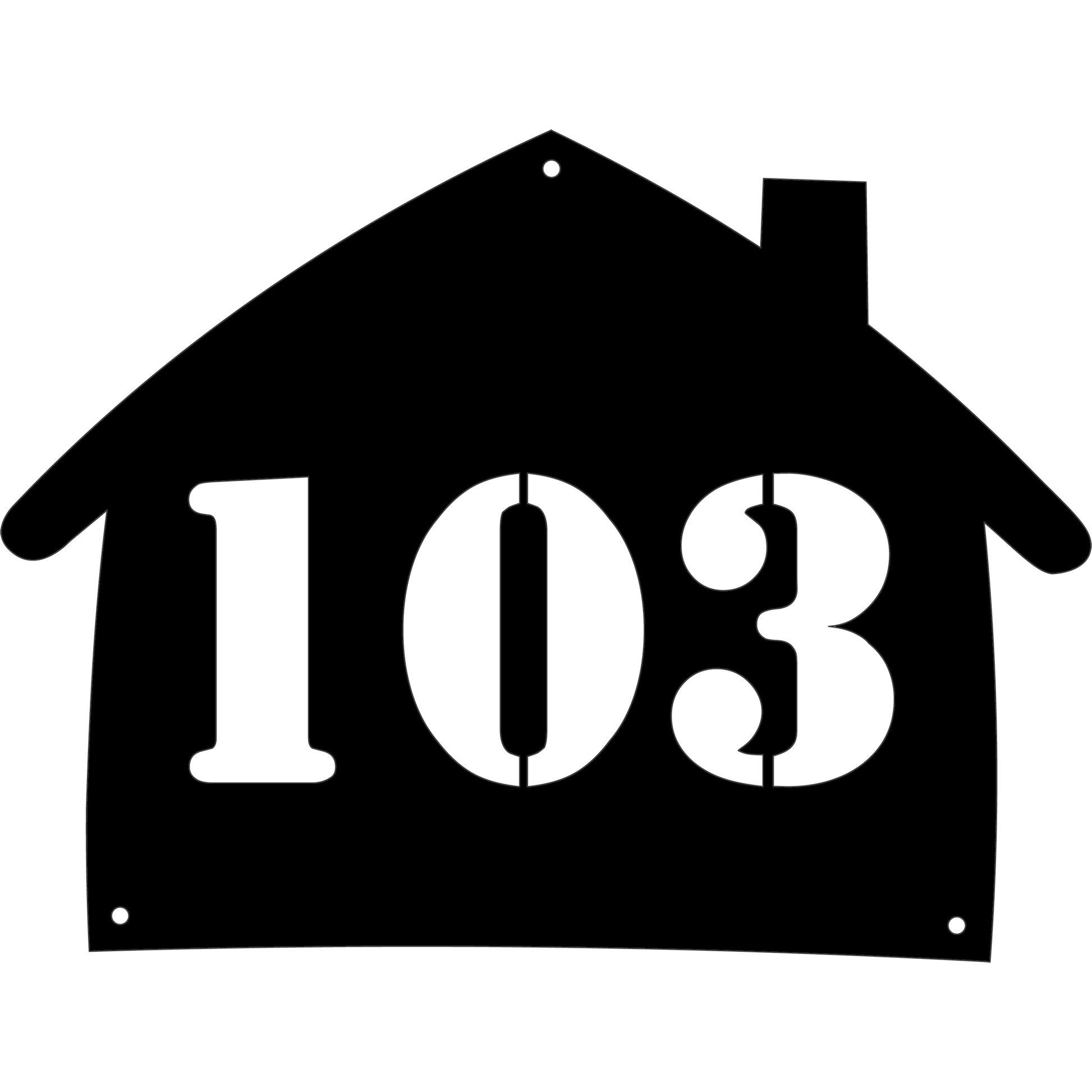 Kota metallinen kustomoitava talonumero, jonka talon siluetti ja piippu henkivät kodikkuutta. Laserleikattu ja säänkestävä kyltti saatavana useissa materiaaleissa kuten corten teräs ja ruostumaton teräs. Sopii sekä moderniin kotiin että mökille.