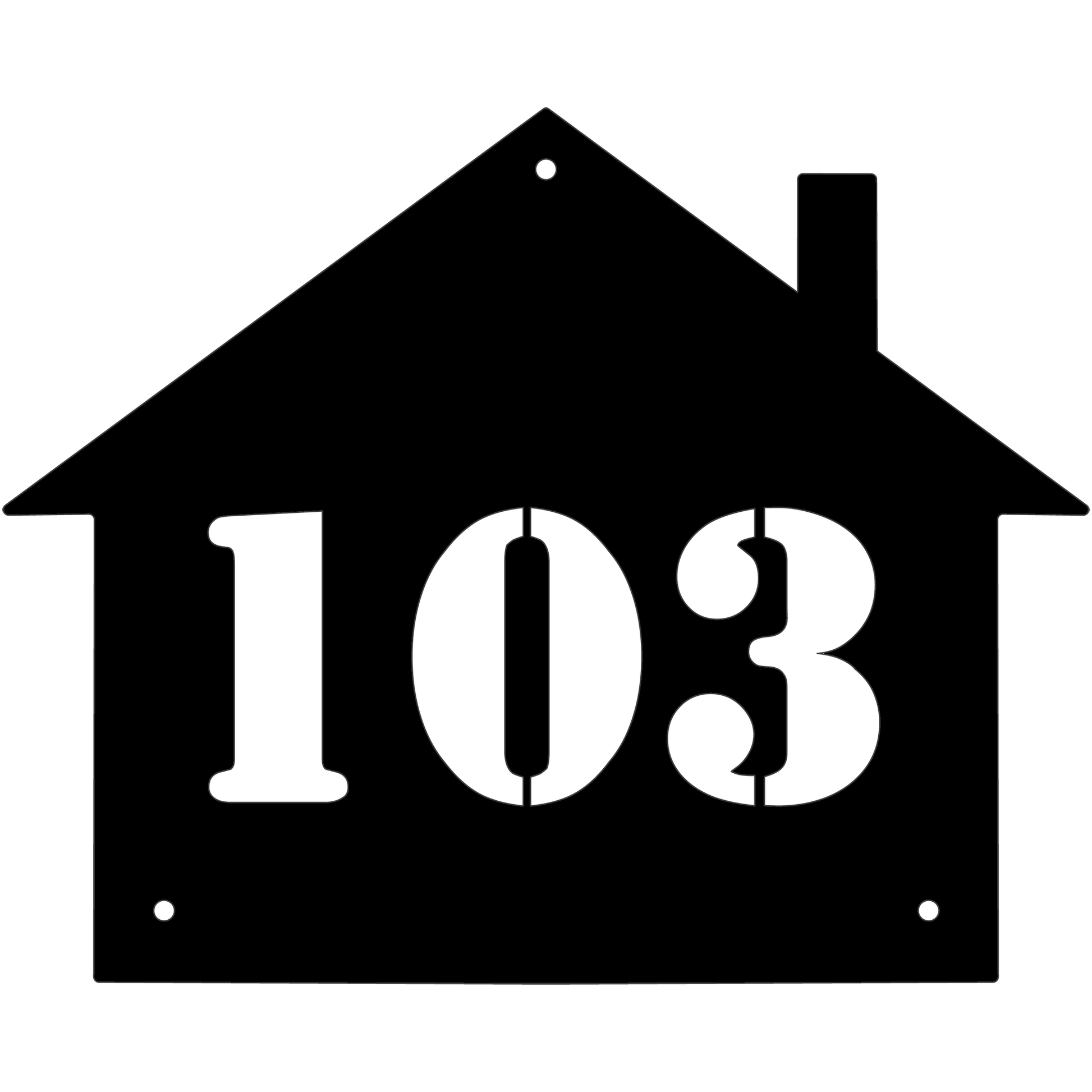 Koti metallinen kustomoitava talonumero, jossa on yksinkertainen talon muoto ja selkeä numerointi. Minimalistinen design sopii moderniin ja perinteiseen arkkitehtuuriin. Valmistettu laserleikkaamalla valittavissa viisi eri materiaalia, kuten corten-teräs tai ruostumaton teräs