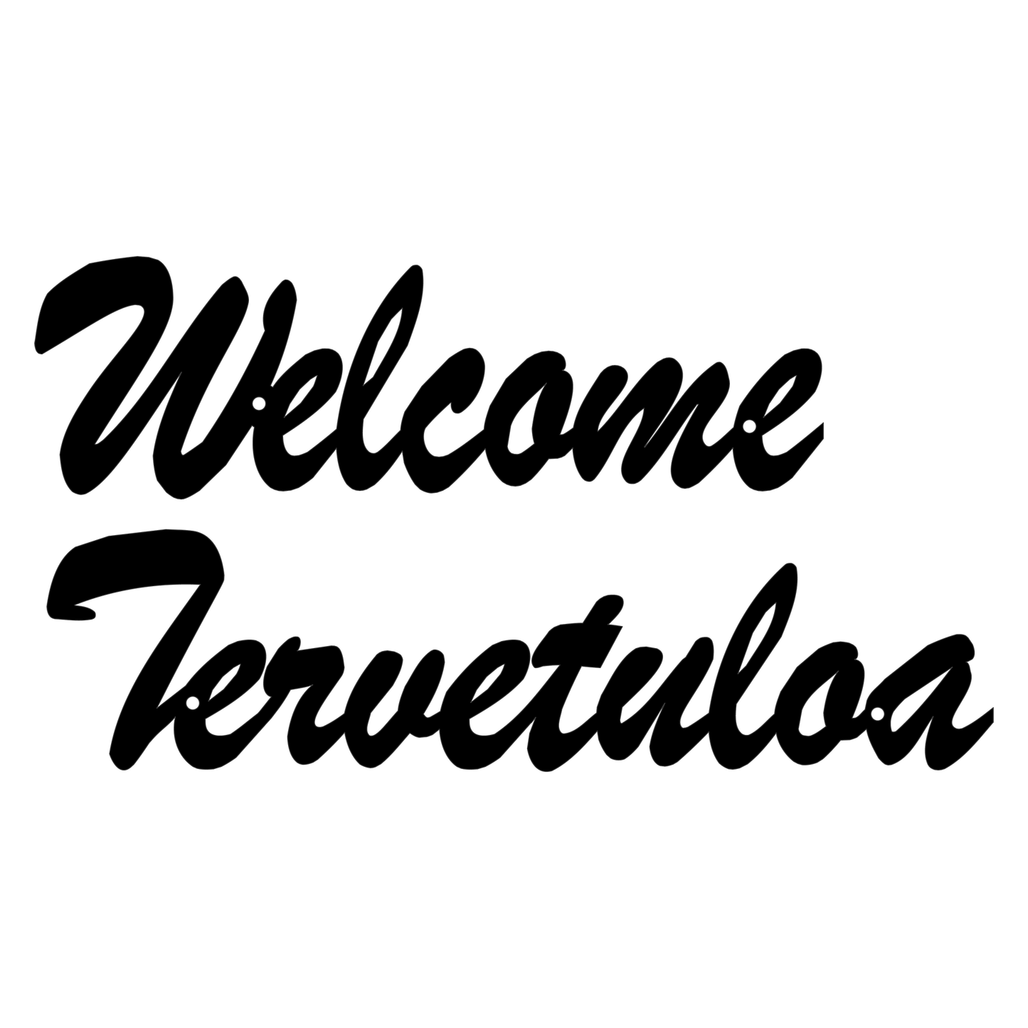 welcome tervetuloa välkommen kaarre ovikyltti laserleikattu